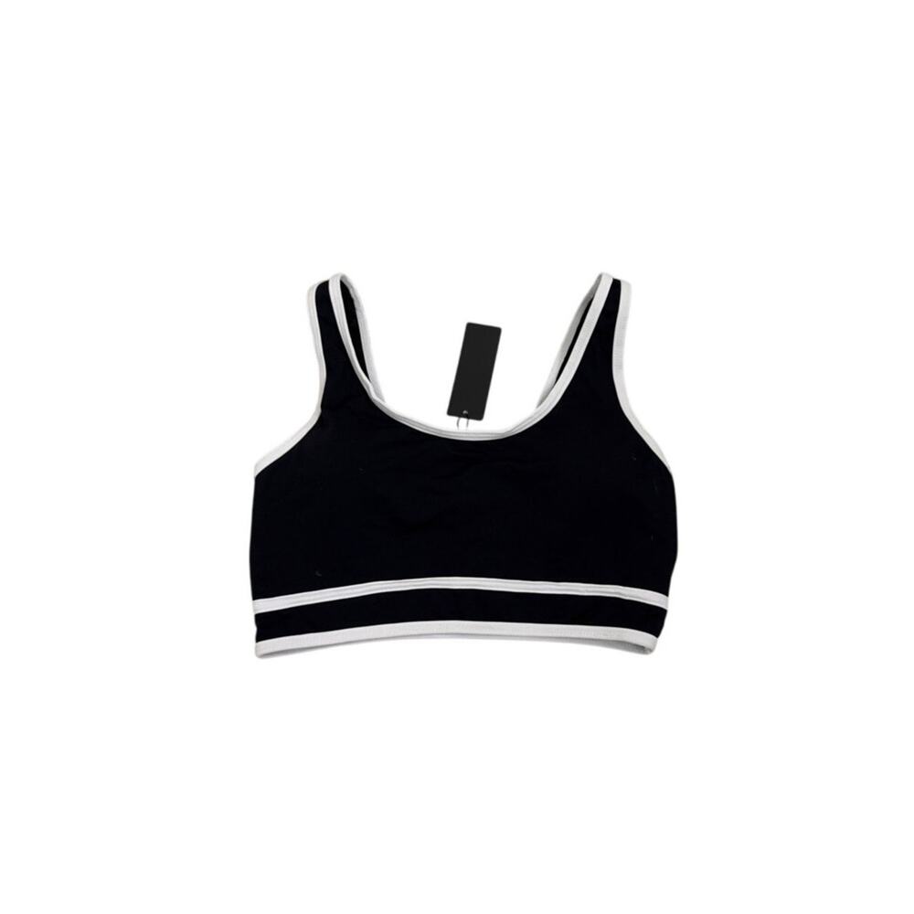Tempt Me Black White Medium Support Removable Pad Sports Bra Size Women's Small